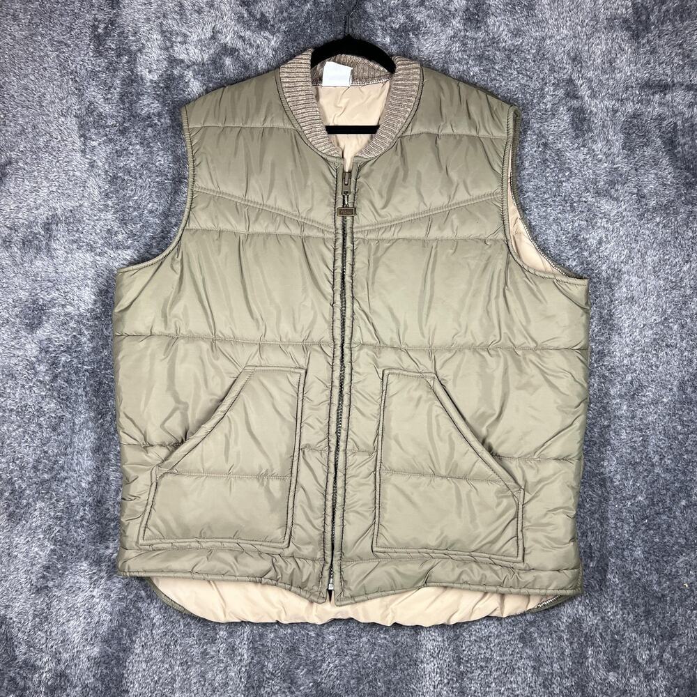 Walls Vest Mens 50 Green Puffer Jacket Insulated Lined Full Zip Pockets